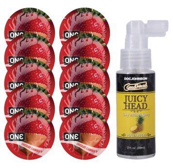 Комплект ONE Chocolate Strawberry 10 шт + Doc Johnson &ndash; Pineapple, 59 мл SOS13770 фото