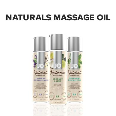 Массажное масло System JO – Naturals Massage Oil – Coconut & Lime с эфирными маслами (120 мл) SO6164 фото