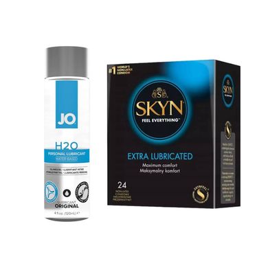 Набір SKYN Extra Lube, 24 шт + лубрикант на водній основі System JO H2O ORIGINAL, 120 мл SKYN43 фото