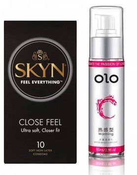 SKYN Close Feel 10 штук и Лубрикант согревающий на водной основе OLO 60 мл SOS27 фото