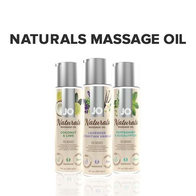 Масажна олія System JO - Naturals Massage Oil - Lavender & Vanilla з натуральними ефірними оліями (1 SO6165 фото