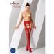 Сітчасті панчохи-стокінги One Size, Red, ажурний візерунок, імітація пояса з гартерами PSS020R фото 2