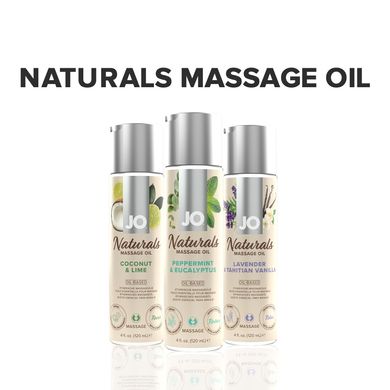 Массажное масло System JO - Naturals Massage Oil - Peppermint&Eucalyptus с эфирными маслами (120 мл) SO6166 фото