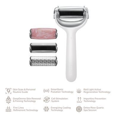 Ролер для голкової мезотерапії обличчя та тіла GESKE MicroNeedle Face&Body Roller 9в1 white HB0025 фото