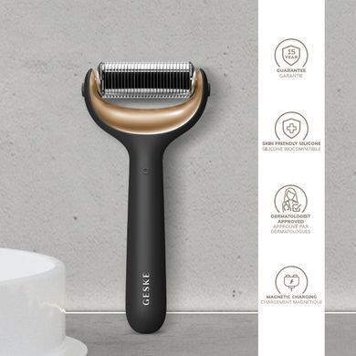 Ролер для голкової мезотерапії обличчя та тіла GESKE MicroNeedle Face&Body Roller 9в1 gray HB0207 фото