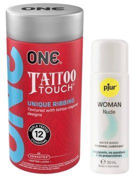 Набор ONE Tattoo Touch Pack 12 шт. + Лубрикант Pjur Woman Nude 30 мл SOS13034 фото
