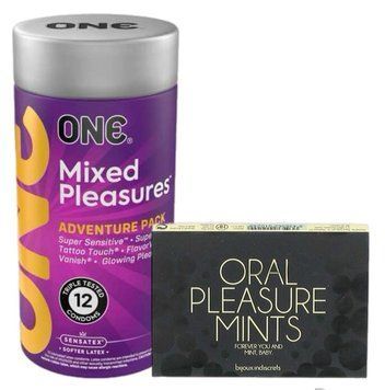 Комплект 12 шт ONE Mixed Pleasures + М'ятні цукерки Bijoux Indiscrets Oral Pleasure Mints SOS6098 фото