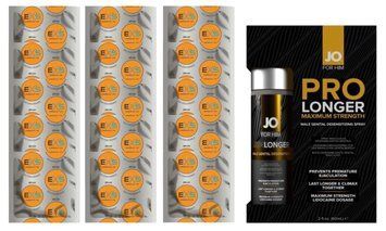 Комплект: EXS Delay 15 шт + Пролонгатор JO Prolonger Spray with Lidocaine (60 мл) SOS11120 фото