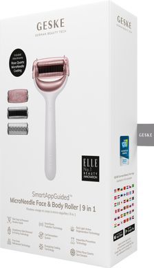Ролер для голкової мезотерапії обличчя та тіла GESKE MicroNeedle Face&Body Roller 9в1 starlight HB0209 фото