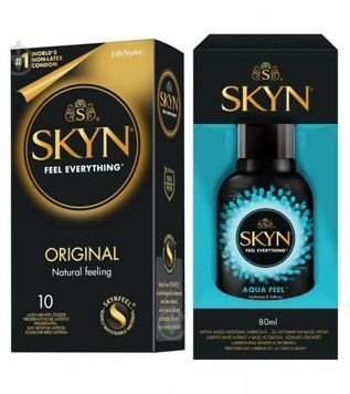 Набор : SKYN ORIGINAL 10 шт и Лубрикант SKYN AQUA FEEL 80 мл SK98 фото