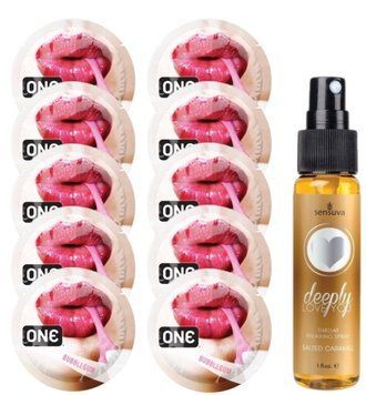 Комплект ONE Bubblegum 10 шт + Sensuva Deeply Love You Salted Caramel (29 мл) SOS13877 фото