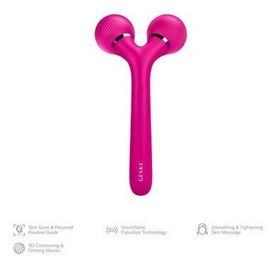 Електронний ультразвуковий ролик для обличчя та тіла GESKE Sonic Facial&Body Roller 4в1 magenta HB0031 фото