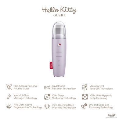 Мікрострумовий скрабер для шкіри і усунення чорних точок GESKE MicroCurrent Skin Scrubber&Blackhead Remover 9в1 Hello Kitty purple HB0252 фото