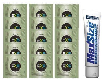 Комплект EXS Snug Fit 15 шт + Swiss Navy Max Size Cream, 10 мл SOS14904 фото