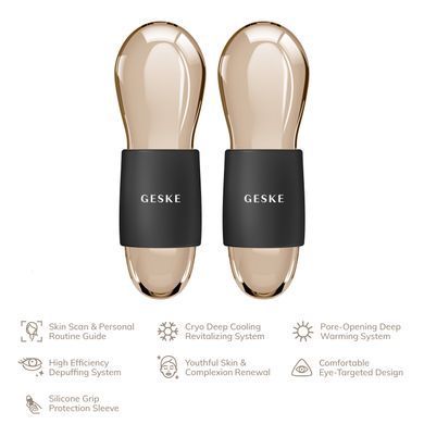 Подвійний масажер для очей GESKE Cool&Warm Duo Eye Massager 7в1 gray HB0320 фото