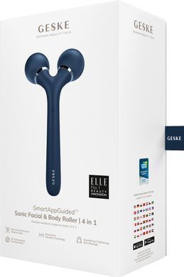 Електронний ультразвуковий ролик для обличчя та тіла GESKE Sonic Facial&Body Roller 4в1 midnight HB0033 фото