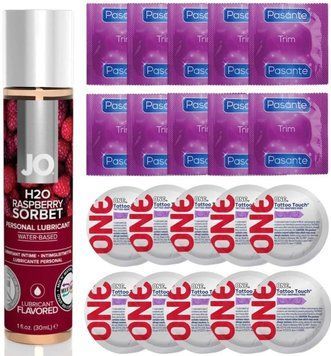 Набор 20 шт Pasante TRIM и ONE Tattoo Touch + System JO H2O &mdash; Raspberry Sorbet(30 мл) SOS4887 фото
