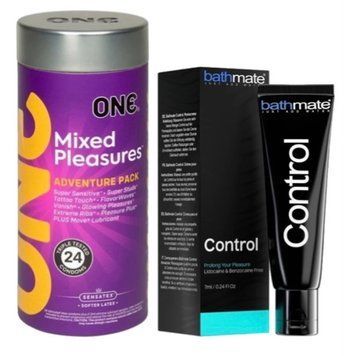 Набор из 24 шт ONE Mixed Pleasures + Пролонгатор Bathmate Control (7 мл) SOS9356 фото