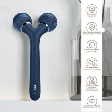 Електронний ультразвуковий ролик для обличчя та тіла GESKE Sonic Facial&Body Roller 4в1 midnight HB0033 фото
