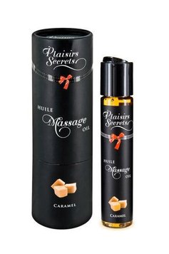 Масажна олія Plaisirs Secrets Caramel (59 мл) з афродизіаками, їстівна, подарункова упаковка SO1837 фото