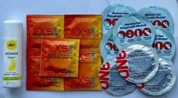 Набір EXS Delay 5шт + ONE UltraFeel 5шт + Лубрикант pjur Woman Vegan 30 мл SOS3561 фото