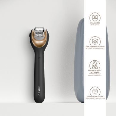 Електронний ролер для обличчя з мікроголками GESKE MicroNeedle Face Roller 9в1 gray HB0185 фото