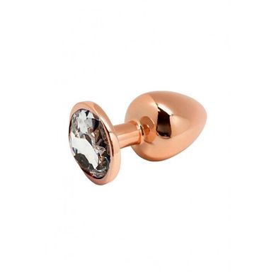 Металева анальна пробка Wooomy Tralalo Rose Gold Metal Plug Size M, діаметр 3,4 см, довжина 8 см SO7428 фото