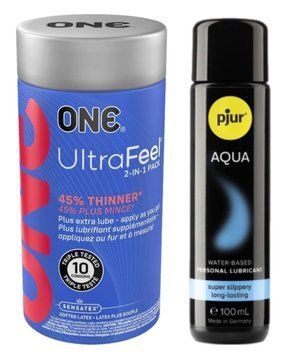 Набор ONE UltraFeel 10 шт + Pjur Aqua 100 мл SOS13088 фото