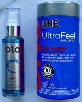 Набір ONE UltraFeel 2-in-1 10 шт - Лубрикант охолоджуючий OLO 60 мл SOS3288 фото