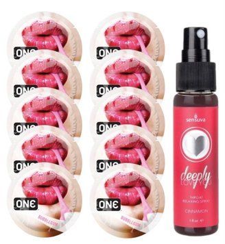 Комплект ONE Bubblegum 10 шт + Sensuva Deeply Love You Cinnamon (29 мл) SOS13880 фото