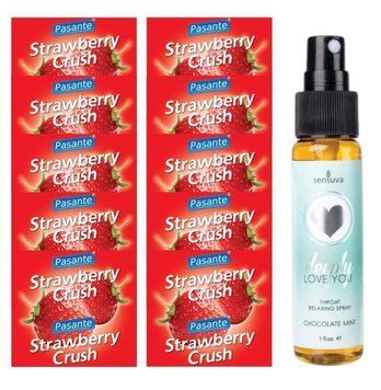Набір Pasante Strawberry Crush 10 шт + Sensuva Deeply Love You &ndash; Chocolate Mint, 29 мл SOS13980 фото
