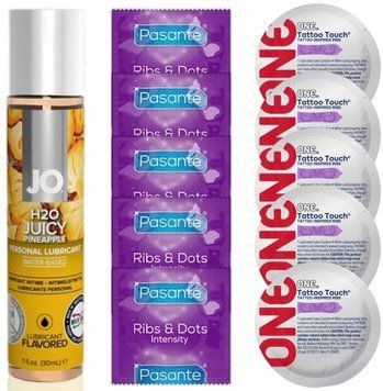 Набір 10 шт Pasante + ONE + System JO H2O Juicy Pineapple (30 мл) SOS4588 фото