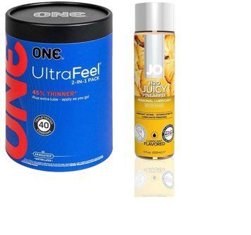ONE UltraFeel 2-в-1. 40 шт.+ Змазка на водній основі System JO H2O &mdash; Juicy Pineapple (120 мл) SOS6455 фото