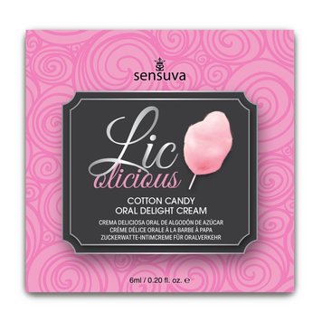 Пробник геля для минета Sensuva Lic-o-licious Cotton Candy (6 мл), маслянистый, без сахара SX0661 фото