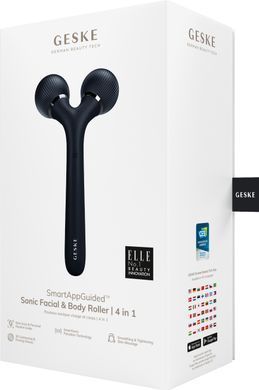 Електронний ультразвуковий ролик для обличчя та тіла GESKE Sonic Facial&Body Roller 4в1 black HB0035 фото