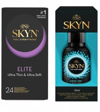 Набор : SKYN Elite 24 шт и Лубрикант SKYN AQUA FEEL 80 мл SK102 фото