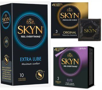 Набор : Skyn Extra Lube 10 шт , Skyn Original 3 шт и Skyn Elite 3 шт SK67 фото