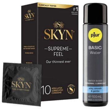 Комплект Skyn ​​Supreme Feel 10 шт + pjur Basic Waterbased 100 мл SOS13339 фото
