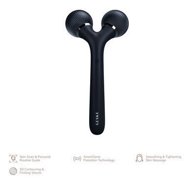 Електронний ультразвуковий ролик для обличчя та тіла GESKE Sonic Facial&Body Roller 4в1 black HB0035 фото