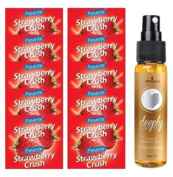 Набір Pasante Strawberry Crush 10 шт + Sensuva Deeply Love You &ndash; Salted Caramel, 29 мл SOS13982 фото