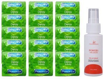 Комплект: Pasante Delay 15 шт + Пролонгатор Doc Johnson Power+ с Yohimbe Delay Spray For Men (59 мл) SOS11076 фото