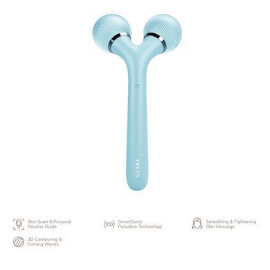 Електронний ультразвуковий ролик для обличчя та тіла GESKE Sonic Facial&Body Roller 4в1 turquoise HB0036 фото