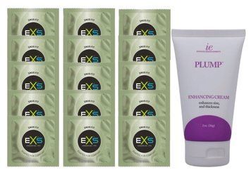 Комплект EXS Snug Fit 15 шт + Doc Johnson Plump &ndash; Enhancing Cream For Men, 56 г SOS14909 фото
