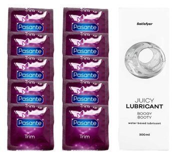 Комплект Pasante TRIM 10шт. + Лубрикант Satisfyer Juicy Lubricant Boogy Booty 300 мл SOS11713 фото