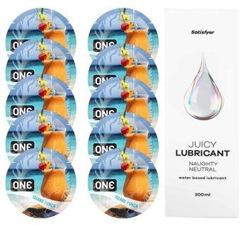 Набор One Island Punch 10 шт. + Лубрикант Satisfyer Naughty Neutral 300 мл SOS12413 фото