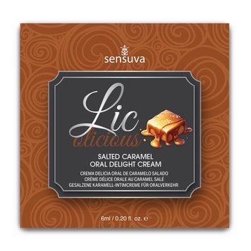 Пробник геля для мінету Sensuva Lic-o-licious Salted Caramel (6 мл), оліїстий, без цукру SX0664 фото