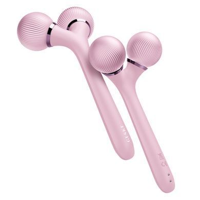 Електронний ультразвуковий ролик для обличчя та тіла GESKE Sonic Facial&Body Roller 4в1 pink HB0037 фото