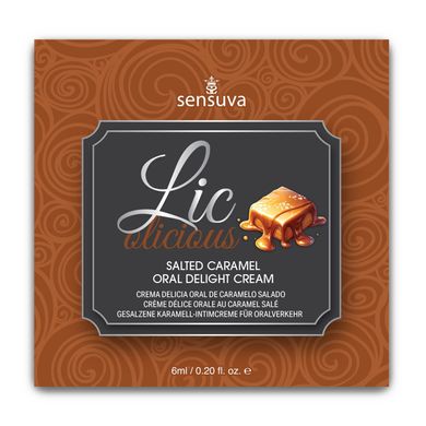 Пробник геля для минета Sensuva Lic-o-licious Salted Caramel (6 мл), маслянистый, без сахара SX0664 фото