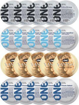 Набір з 20 шт ONE Extra strong + 𝐎𝐍𝐄 𝐒𝐮𝐩𝐞𝐫 𝐒𝐞𝐧𝐬𝐢𝐭𝐢𝐯𝐞 + ONE Vanish +ONE Classic Select SOS8173 фото