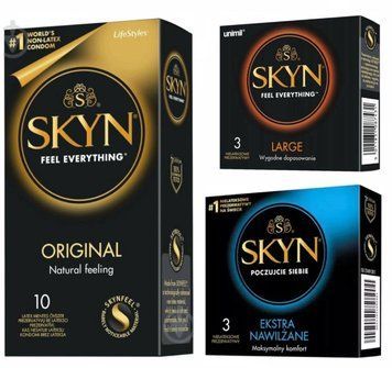 Набір Skyn 16 шт : Original -10 шт , Large -3 шт , Extra Lube -3 шт SK80 фото